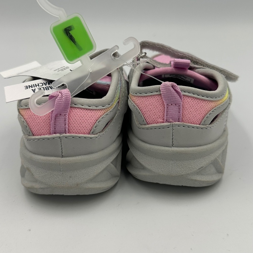 OshKosh B'gosh Toddler Sneakers Sandal Shoes Pink Rainbow Sz 7 M Glitter Easy-on - Picture 5 of 12